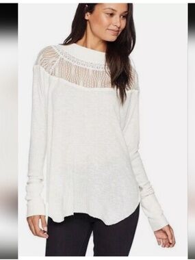 Free People - Spring Valley oversized waffle knit top shirt blouse